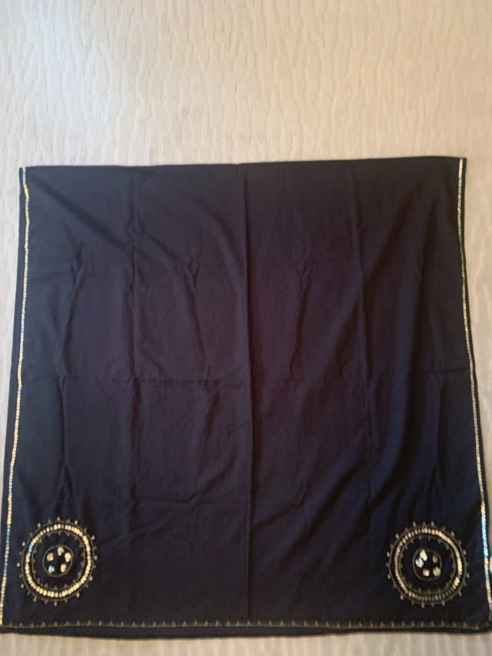 Antik Batik Black Pareo with Gold Embellishment
